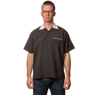 Steady Clothing Vintage Bowling Shirt - Bowler Schwarz XXL