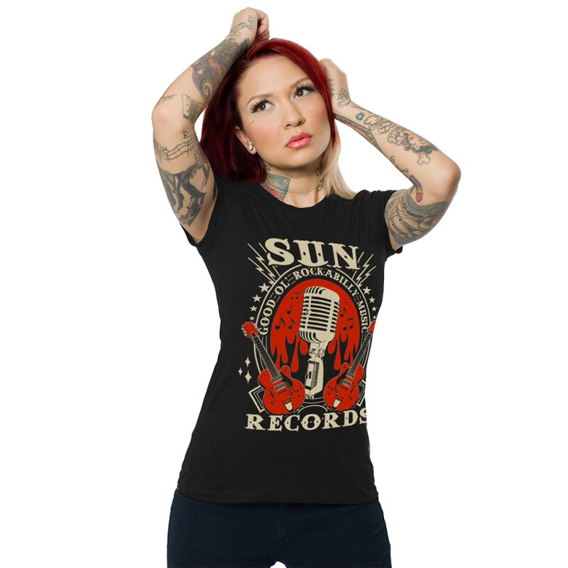 Sun Records by Steady Clothing Damen T-Shirt - Rockabilly Music, &eur