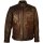 King Kerosin Biker Leather Jacket - Blanko Brown
