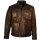 King Kerosin Biker Leather Jacket - Blanko Brown
