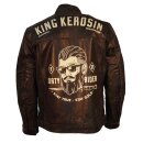 King Kerosin Biker Lederjacke - Dirty Rider Braun