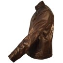 King Kerosin Biker Leather Jacket - Dirty Rider Brown 3XL