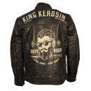 King Kerosin Biker Leather Jacket - Dirty Rider Black L