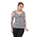 Steady Clothing Top - Striped Sweetheart Schwarz S