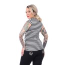 Steady Clothing Top - Striped Sweetheart Black M