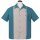Chemise de Bowling Vintage Steady Clothing - Le Crosshatch Turquoise S