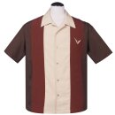 Steady Clothing Vintage Bowling Shirt - Mad Atomic Men Brun S