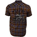 Chemise à carreaux à manches courtes King Kerosin - Forever 2 Wheels Brun XL