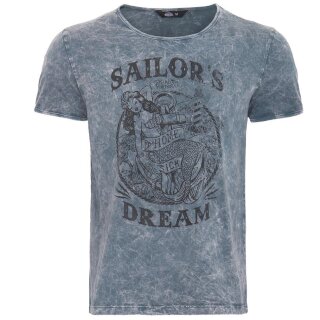 King Kerosin Vintage T-Shirt - Mermaid Grey XXL