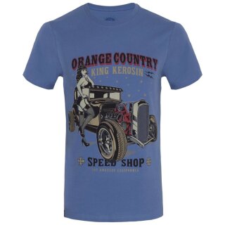 King Kerosin Regular T-Shirt - Orange Country Blau L