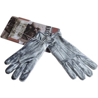 King Kerosin Damen Leder Biker Handschuhe - Work Glove Faded Grey M
