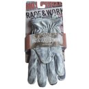 King Kerosin Ladies Leather Biker Gloves - Work Glove Faded Grey L