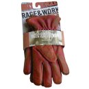 King Kerosin Ladies Leather Biker Gloves - Work Glove Faded Red