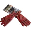 King Kerosin Damen Leder Biker Handschuhe - Work Glove Faded Red S