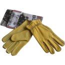 King Kerosin Leder Biker Handschuhe - Work Glove Goldgelb