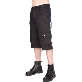 Black Pistol Shorts - Chain Short Pants Denim 28
