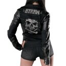 Hyraw Ladies Faux Leather Denim Jacke - Metal