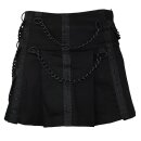 Black Pistol Denim Mini Skirt - Chain Skirt XL
