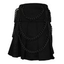 Black Pistol Denim Mini Skirt - Chain Skirt XL