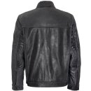 King Kerosin Biker Leather Jacket - Blanko Black