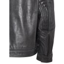 King Kerosin Biker Leather Jacket - Blanko Black M