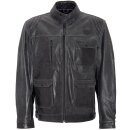 King Kerosin Biker Leather Jacket - Blanko Black 3XL