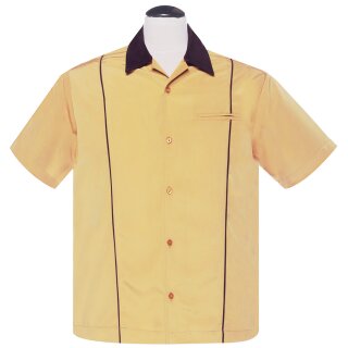Steady Clothing Vintage Bowling Shirt - The Shuckster Mustard Yellow