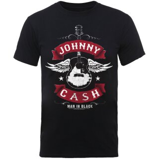 Johnny Cash T-Shirt - Winged Guitar S