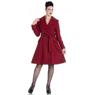 Hell Bunny Cappotto vintage - Olga Coat rosso scuro