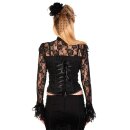 Dancing Days Gothic Bluse - Black Lace L