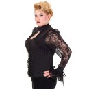 Dancing Days Gothic Bluse - Black Lace XL