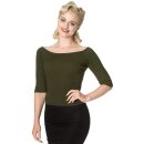 Pull Vintage Dancing Days - Wickedly merveilleux vert olive