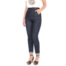 Queen Kerosin Pantaloni Jeans - Lavaggio con cimosa...