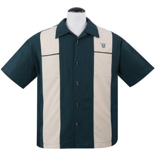 Steady Clothing Vintage Bowling Shirt - Classy Piston Seegrün XL