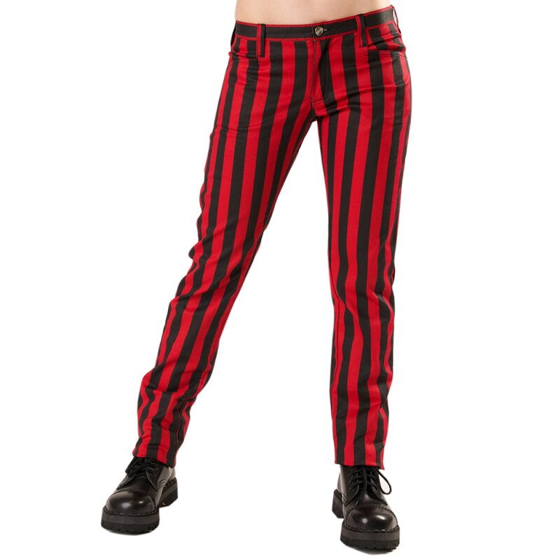 Black Pistol Jeans Hose - Close Pants Stripe Rot 30