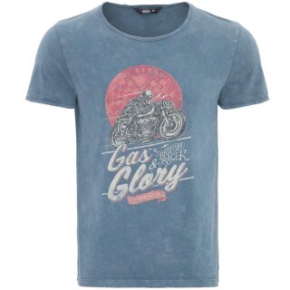 King Kerosin Vintage T-Shirt - Gas & Glory Blau L