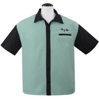 Steady Clothing Vintage Bowling Shirt - Retro, Rad and Ready Mint Green XXL