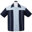 Steady Clothing Vintage Bowling Shirt - The Oswald Navy Blue S