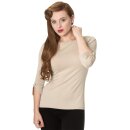Banned Vintage Damen Pullover - Addicted Sweater Beige S
