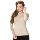 Banned Vintage Damen Pullover - Addicted Sweater Beige S