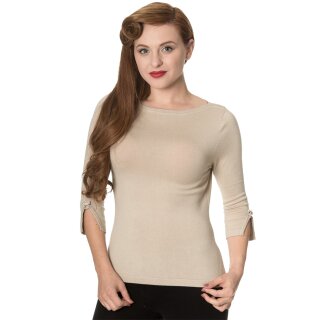 Banned Vintage Damen Pullover - Addicted Sweater Beige M