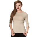 Banned Vintage Ladies Jumper - Addicted Sweater Olive Beige XL