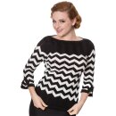 Maglione Dancing Days knitted - Vanilla Top Black