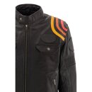 King Kerosin Biker giacca in pelle - Cafe Racer Black XL