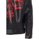 King Kerosin Biker Leather Jacket - Cafe Racer Black XL