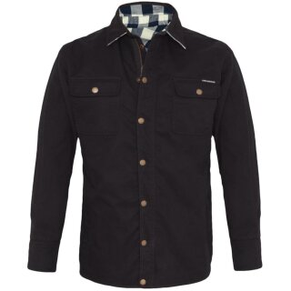 King Kerosin Lumberjack / Denim Kevlar Reversible Jacket - Turning Shirt Blue-Cream