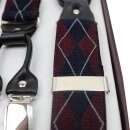 Banned Suspenders - Rockabilly Braces Plaid Burgundy