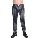 Black Pistol Jeans Hose - Close Pants Stripe Grau