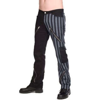 Black Pistol Jeans Trousers - Freak Pants Sriped Grey 26