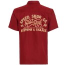 King Kerosin Vintage Worker Shirt - Speed Shop CA Red M